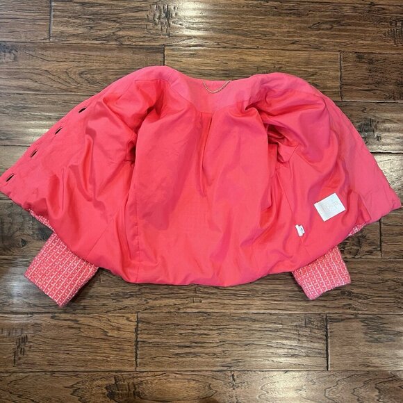 VTG Doncaster Women's Pink Tweed Wool Crop Blazer Jacket Size 14 Shrunk fits M L - Picture 14 of 14